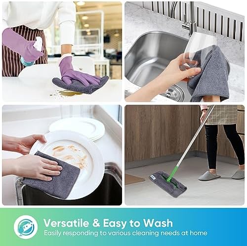 HOMEXCEL Grey Microfiber Cleaning Cloth, Microfiber Towels for Car, 12 Pack - Image 5