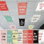 8Pcs Classroom Fluorescent Magnetic Light Covers,2x4 FT Pastel Confetti by Hallswl