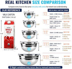 WEPSEN Mixing Bowls with Lid Set, 25PCS Kitchen Utensils Metal Bowl Stainless Steel Nesting Bowls, Measuring Cups and Spoons, Egg Whisk for Baking Prepping Cooking Serving Supplies - Image 7