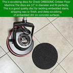 12" Scrubbing Disc for Oreck ORB550MC Orbiter Floor Machine,Commercial Black Floor Scrubber Pads 437.071 for Deep Clean Concrete,Dirt,Stains and Paint Splatte,Stripping Wax or Finish(2 Pack) - Image 2