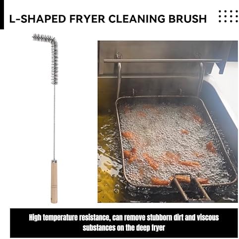 3 Pcs Fryer Cleaning Tools - L Shaped Stainless Steel Bristles Deep Cleaning Brush and Rod for Restaurant Air Fryer - Image 3