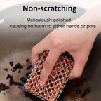2026 Upgrade 316 Stainless Steel Pan Cleaner,4.5 Inch Triple-Ring Chain Mail Scrubber with Silicone Core, Cast Iron Pot Brush for Easier Removal of Stubborn Oil Stains & Food Residue-Red - Image 4