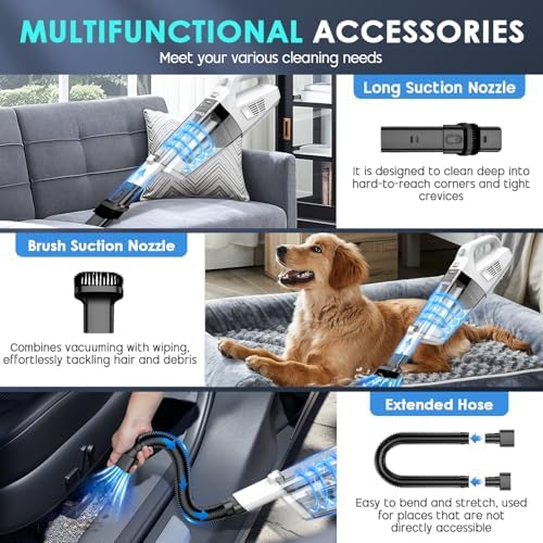 CKIKH Handheld Vacuum Cordless, 15000PA Hand Held Car Vacuum Cleaner - Image 3