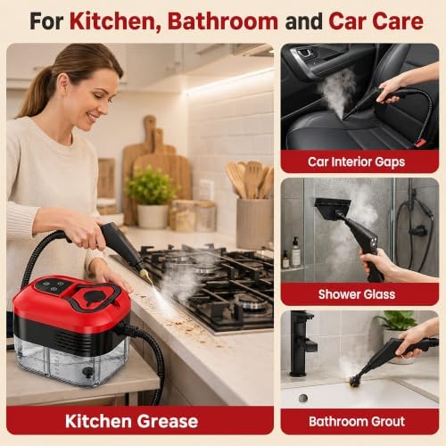 Handheld Steam Cleaner for Home and Car Detailing, 10s Fast Heat - Image 3