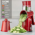 Zulay Kitchen Rotary Cheese Grater 5 Blade Cheese Shredder - Manual Hand Crank Cheese Grater With Reinforced Suction & 5 Interchangeable Drums - Easy to Use, Vegetable Chopper Round Mandoline Slicer - Image 5