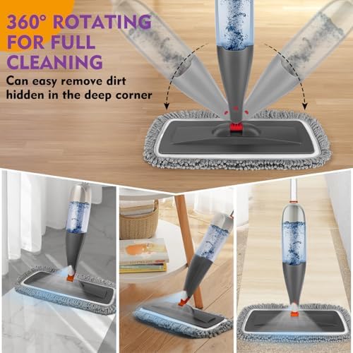 Spray Mop for Hardwood Tile Floor Cleaning with Microfiber Washable Pads - Image 4
