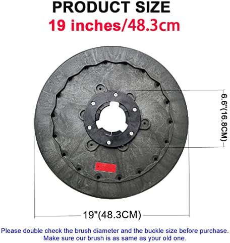 Unviersal 1 Piece Commercial 19 Inch Diameter Rotary Scrub Brush fit for Commercial Floor Scrubber Machine-Medium Brush (483mm) White - Image 2