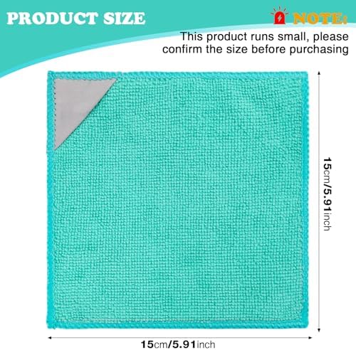 Gersoniel Magnetic Microfiber Cleaning Cloth, Mint Green, 6 x 6 Inch, 8 Pcs - Image 2