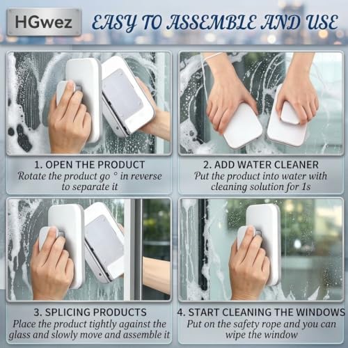 6-In-1 Magnetic Window Cleaner, Double-Sided Glass Cleaning Tool - Image 6