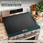 Noodle Board Stove Cover with Handles, Stove Top Covers for Gas Burners and Electric Stove, Wood Stove Cover Board Decorative Serving Tray Kitchen Sink Cover (Black) - Image 2