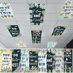 8Pcs Classroom Inspirational Fluorescent Light Covers,2x4 FT Succulent by Hallswl