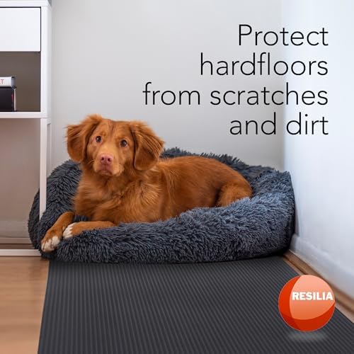 RESILIA Black Plastic Floor Runner - Embossed Wide Rib Waterproof Vinyl, Heavy Duty Protector Mat for Indoor Hardwood, Hard Floors, Garage, Entryway, Kitchen, & Outdoor Use, 36” x 6’, Made in USA - Image 4