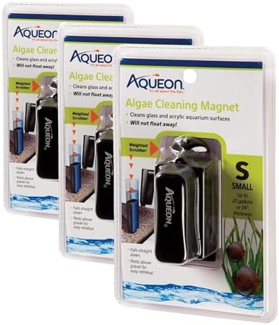 Aqueon Aquarium Algae Scraper, Fish Tank Cleaning Magnets for Glass/Acrylic, Small, Black (Pack of 3) by Aqueon