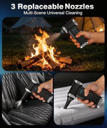 Compressed Air Duster, 110000 RPM High-Speed Electric Air Duster with Brushless Motor, 3 Rotatable Nozzles, 5 Speed Modes & 4000mAh Rechargeable Battery for PC, Keyboard, Car, House, Outdoor - Image 4