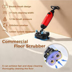17" Commercial Floor Scrubber Machine - Walk Behind Floor Cleaning Machine with Double Brushes, Cordless Electric Floor Scrubber & Polisher for Tile, Concrete Floor, Hardwood, 13000 Sqft/h - Image 5