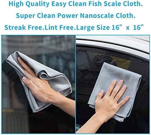 Streak Free Lint Free Microfiber Window Cleaning Cloth,Best Glass Car Shiny Wipes Mirror Shower Cleaning Cloth, Miracle Cloths for Glasses,Stainless Steel,Wine Glass Polishing Towels,Pack of 6,Grey - Image 2