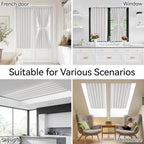 Vatge Self-Adhesive Sidelight Curtains for Glass Doors - No Drill Removable Window Coverings, Light Filtering Panel, 1 Panel, W12 x L60, Greyish White - Image 7