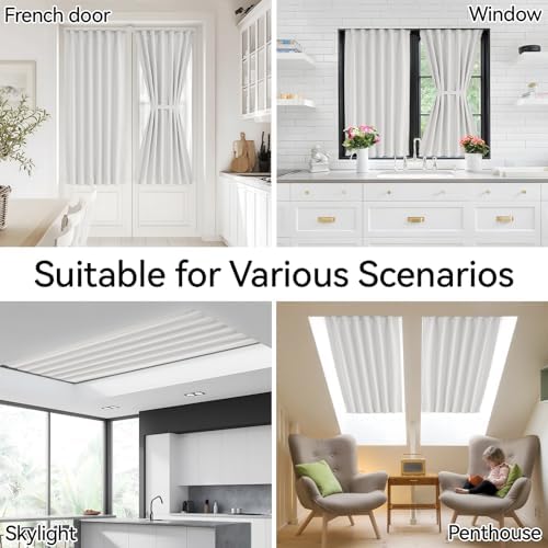 Vatge White French Door Curtains for Front Door and Small Windows on Glass Door, 1 Panel, W25 x L40, Greyish White - Image 6