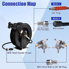 FIXFANS Pressure Washer Hose Reel 50FT X 3/8", Retractable - Image 4