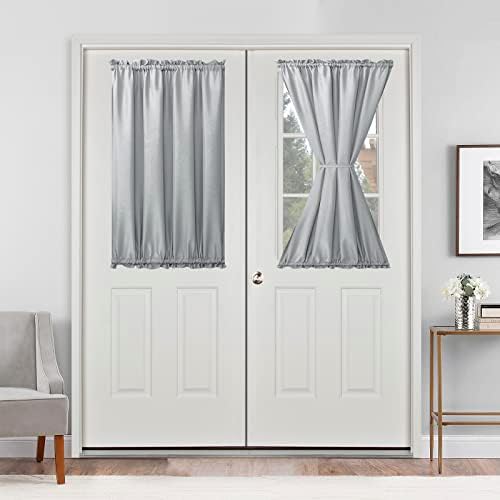 Hiasan French Door Curtains Privacy, Silver Grey, 24W x 40L, 1 Panel by Hiasan