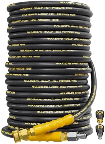 150FT Pressure Washer Hose 4200PSI M22 Fitting by TechSweeppro