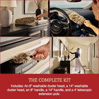 CAMPANELLI Washable Microfiber Duster Kit with Extension Pole & 2 Heads - Image 6