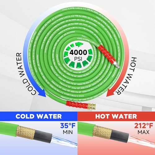 PWACCS Pressure Washer Hose 50 FT, 3/8" Kink Resistant Steel Braided Hoses - Image 3