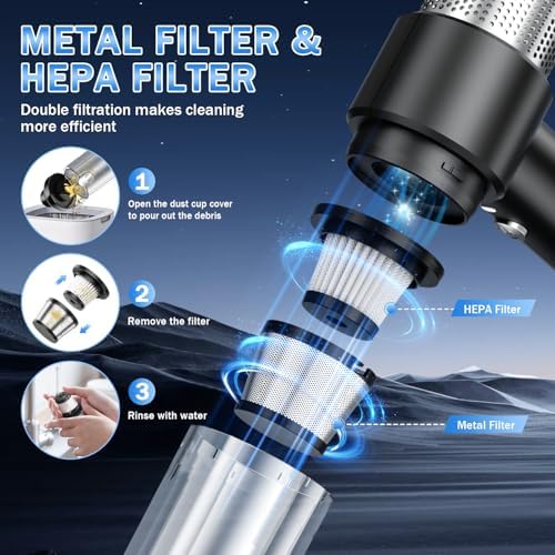 KMM Handheld Car Vacuum Cleaner, Hand Held Vacuum Cleaner & Air Duster - Image 5