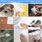 Magic Sponge Eraser Sheets, 96Pcs All-Purpose White Melamine Sponge Cleaner Convex Point Sheet, Thin Disposable Magic Cleaning Pads Wipes for Furniture Kitchenware, Hard-to-Reach Places, Shoe - Image 2