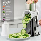 Rotary Cheese Grater Manual Hand Crank 5 Blade Shredder, White & Black - Image 5