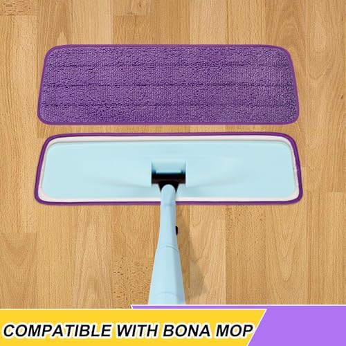 16.5 inch Reusable Mop Pads Microfiber Spray Mop Replacement Heads for Wet/Dry Mops Compatible with Bona Floor Care System (5 Pack) - Image 2