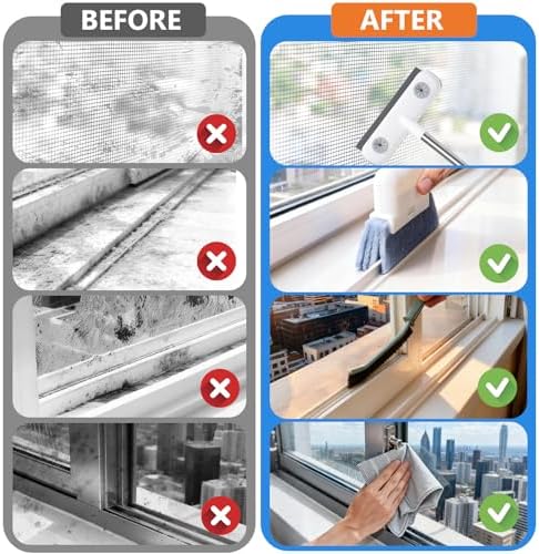 XANGNIER Window Screen Cleaner & Track Cleaning Kit Tool,7 Pcs - Image 5