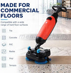 Cordless Floor Scrubber For Small Commercial Spaces,17In 140aw Walk-Behind Cleaning Machine W/360° Rotation Dual Brush/Squeegee Width 430mm-For Offices,Restaurants, Salons Retail Stores Red - Image 7