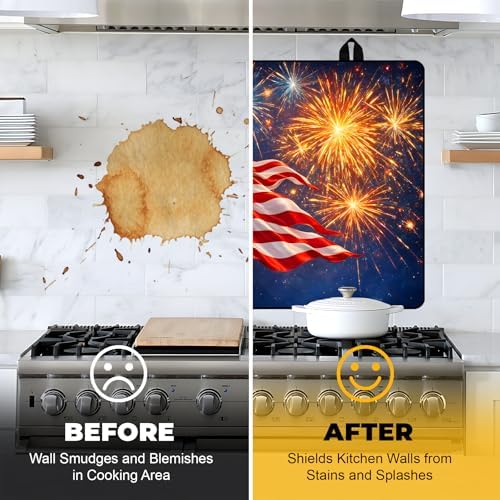 NYZE American Flag Stove Cover 4th of July Stove Top Cover for Electric Stove Fireworks Decorative Flat Top Protector for Kitchen Counter 28x20 Inch - Image 6