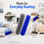 2PCS Fan Cleaning Brush Bendable Microfiber Duster Cleaner Window Head Reusable Dust Remover Crevice Blind Vent Removal Tool Screen Ceiling Car Ac Cepillos para Limpieza Gap Whole House (Blue Gray) - Image 3