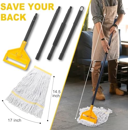 KeFanta 2 Pack Commercial Mop Heavy Duty Industrial Mops,60" Long Handle - Image 3