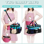 Extra-Large Wearable Cleaning Caddy With Detachable Divider,Cleaning Caddy For Cleaning Supplies Large Cleaning Supply Caddy With Adjustable Shoulder Strap & Waist Belt For Cleaners,Mint Green - Image 5