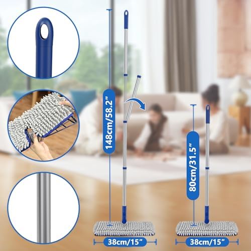 2-Sided Microfiber Dust Mop for Hardwood Floors & Walls - Image 5