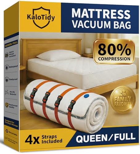 Memory Foam Mattress Vacuum Bag for Moving and Storage, Queen/Full/Full-XL by KaloTidy
