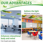 Wiooffen 6 Pcs Fluorescent Light Covers with 60 Magnets Decorative for Classroom Ceiling Light 4 x 2 Feet Magnetic Light Covers Filter Easy Install for Office Hospitals & Home(Green Leaves) - Image 6