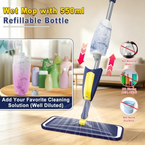 Wet Spray Mop for Floor Cleaning: Microfiber Mop for Hardwood Tile Laminate - Image 2