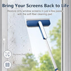 3-in-1 Window Screen Cleaner with Squeegee & Built-in Detail Brush, Aluminum Handle Cleaning Tool for Window Screens, Glass, Patio Doors & Sliding Door Tracks - Image 3