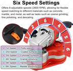 Industrial 2800W Concrete Grinding and Polishing Machine, 3-Head Electric Diamond Grinder with 8” Coverage, 6 Adjustable Speeds, for Professional Concrete, Stone, Marble, and Metal 02 - Image 5