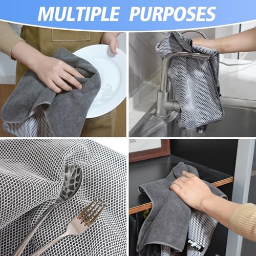KinHwa Dish Cloths for Washing Dishes with Scrub Side, Microfiber Dish Rags - Image 4