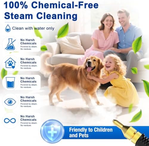 Steam Cleaner 10s Rapid Heating, Chemical-Free Handheld Steamer for Home - 1.2L Tank, 6 Adjustable Levels, Portable Steamer for Car, Grout, Tile, Kitchen - Image 4