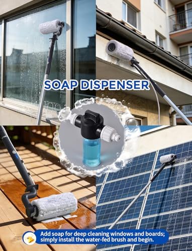 20.34ft Telescopic Water-Fed Washing Kit with Soap Dispenser - Image 5