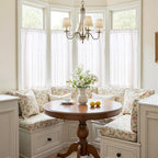 jinchan Linen Kitchen Tier Curtains, 38x45, 2 Panels, Beige White - Image 2