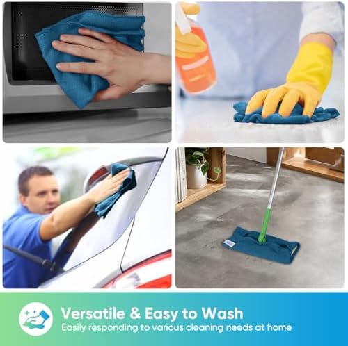 HOMEXCEL 24PK Microfiber Cleaning Cloth, Cleaning Rag for Home, 11.5x11.5in - Image 6