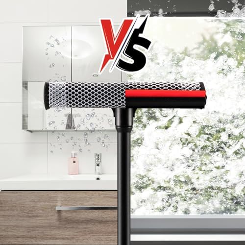 Professional 8.1" 2 in 1 Window Squeegee with 16" Long Handle,Car Squeegee for Gas Station,Home,Car，Glass,Shower,Outdoor High Window Cleaning - Image 6