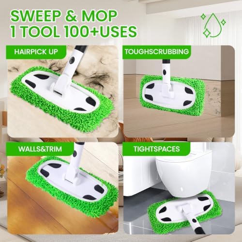 Sweeper Mop System with 4 Reusable Microfiber Mop Pads - Image 2